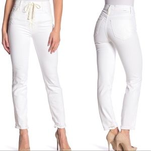 MOTHER Lace Up White Jeans E1